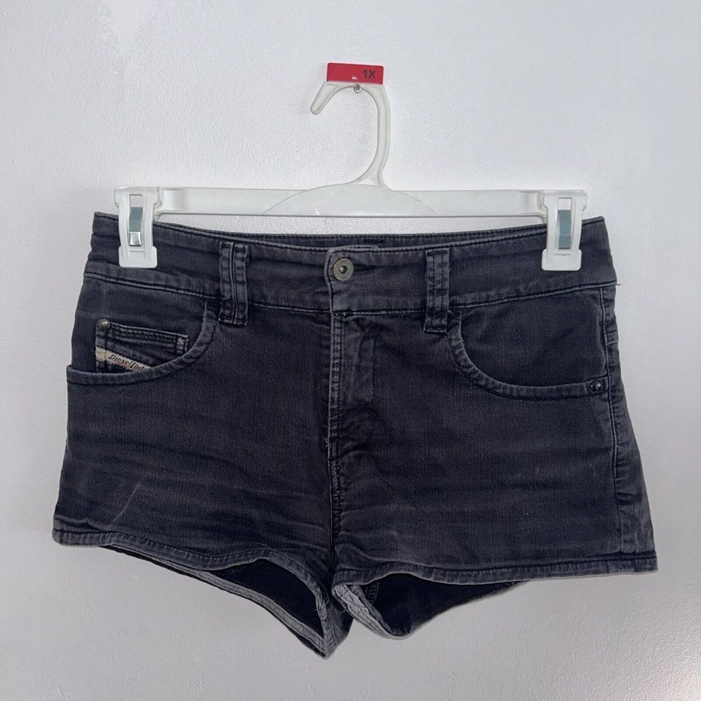 Diesel Women's Denim Daisy Shorts Solid Black Size 29